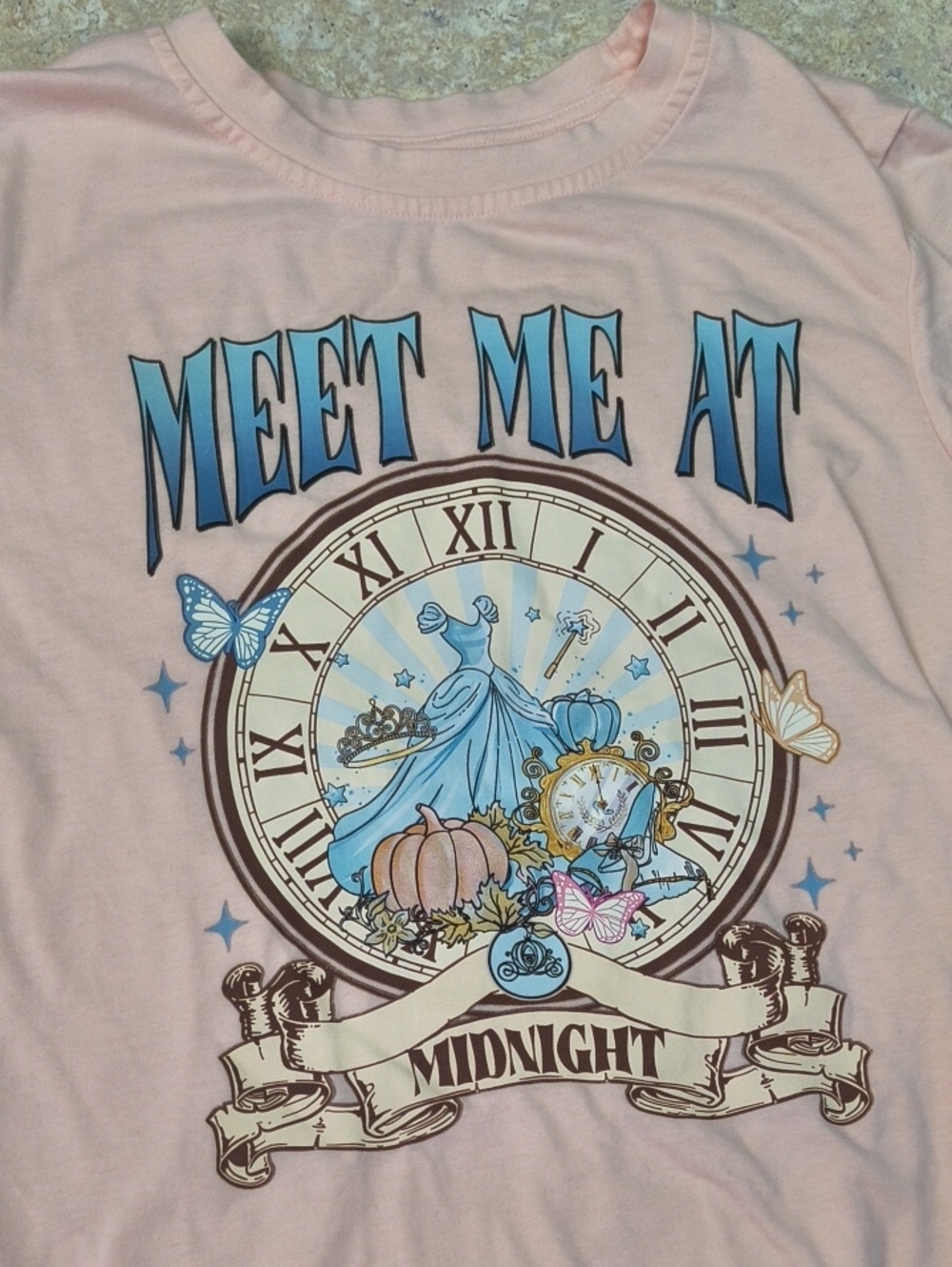 Meet Me At Midnight Graphic Tee - Light Pink Sz S